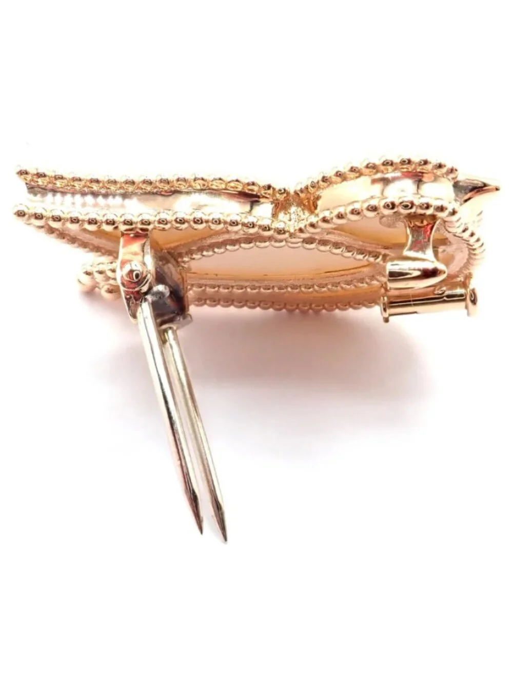 Van Cleef & Arpels Lucky Animals Dove 18k Rose Gold MOP Onyx Brooch Cert.